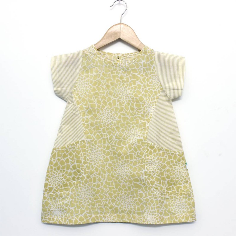 Yellow Pocket Sleeve Frock - Front