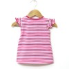 Organic Cotton Pink and White Stripes Girls Half Sleeve Summer Frock Top - Back