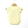 Organic Cotton Yellow Baby Half Sleeve Kimono Front Open Romper - Back