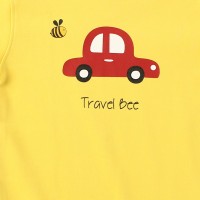 Organic Cotton Yellow Half Sleeve Travel Bee Boys T-Shirt - Print
