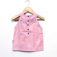 Organic Cotton Pink Side Bow Top - Back