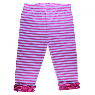Organic Cotton Pink and White Stripes Girls Legging